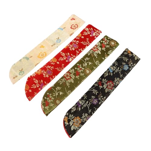 IMIKEYA 4 Stück Japanische Handfächertasche aus Leichtem Langlebigem mit Vintage stickerei Faltbare Handfächerhüllen für Hochzeit Party und Geschenk Kompakt und Praktisch für Unterwegs von IMIKEYA