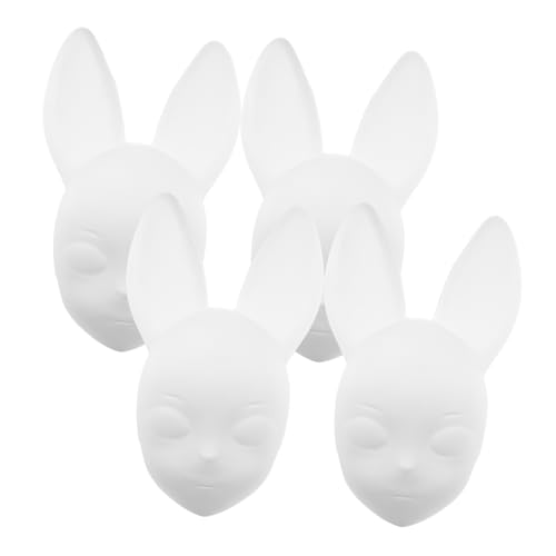 IMIKEYA 4 Stück Kaninchenmaske Hase Kostüm Leer Kopf Halloween Cosplay Maskerademaske Led Damen Masken Schmucklos Maskerade Unvollendete Maske Bemalbare Diy Maske Diy -maske Plastik Weiß IMIKEYA 4 Stück Kaninchenmaske Hase Kostüm Leer Kopf Halloween Cosplay Maskerademaske Led Damen Masken Schmucklos Maskerade Unvollendete Maske Bemalbare Diy Maske Diy -maske Plastik Weiß von IMIKEYA