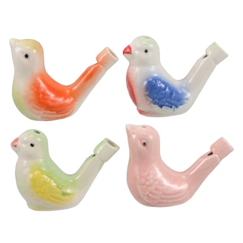 IMIKEYA 4 Stück Keramik Pfeifen mit Vogelmotiv Leichte Robuste Kinderspielzeug Trillerpfeifen Authentische Vogelstimmen für Vogelbeobachtung Outdoor Abenteuer Ostern Geschenk für Jungen von IMIKEYA