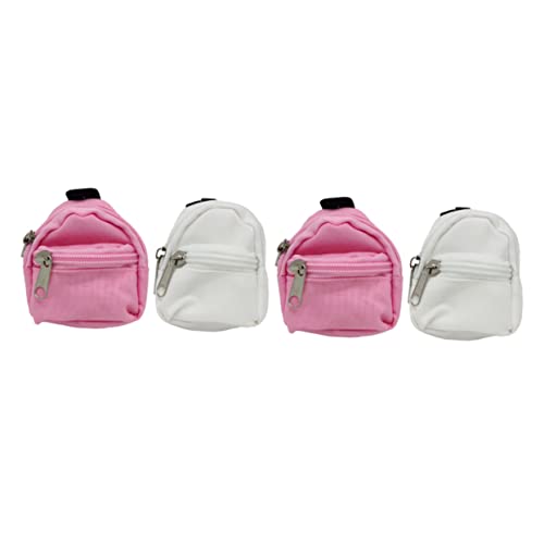 IMIKEYA 4 Stück Mini Backpack Doll Accessory Puppenzubehör für Miniaturhäuser aus Stoff Waschbar und Wiederverwendbar für Kreative Spielstunden mit Kindern Fördert die Fantasie von IMIKEYA