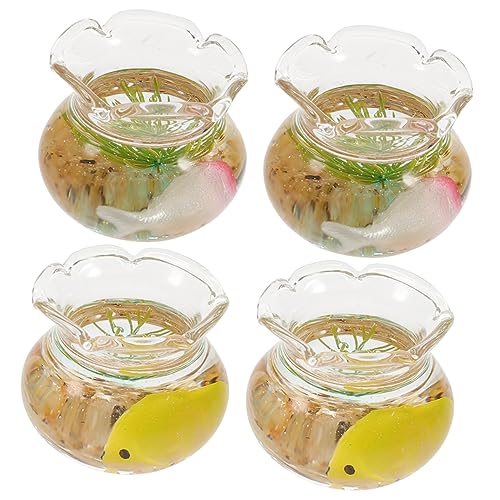 IMIKEYA 4 Stück Mini-Glas-Koi Futterspender Miniatur Panzer Aqua Luft für kinderspielzeug spielzeuge für puppenhauszubehör gefälschter Fisch Mittelstücke für Tische von IMIKEYA