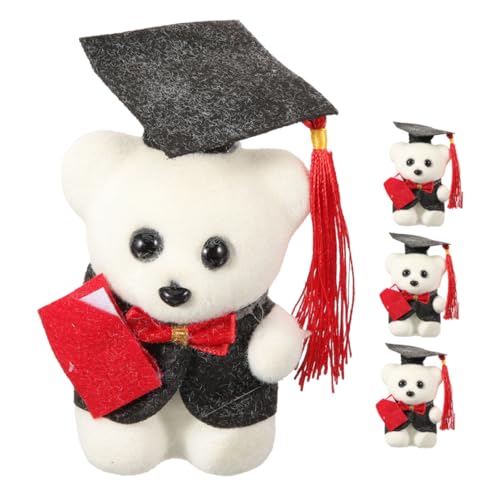 IMIKEYA 4 Stück Mini Plüschbär Geschenkspielzeug Mini Plüschtiere Zarter Stoffbär Abschlussbär Cartoon Bär Puppe Süßes Bärendekor Weiche Flauschige Puppe Abschluss Stoffbär von IMIKEYA