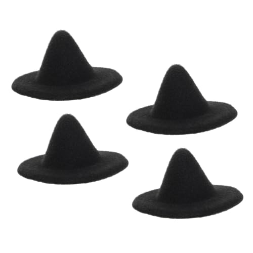 IMIKEYA 4 Stück Mini Zaubererhut Puppenhaus Hexenhüte Kleine Zaubererhüte Filzpuppe Hexenhut Winzige Hexenhüte Puppen Miniatur Hexenhüte Puppen Bastelhüte Hexenhut Mini Eva von IMIKEYA