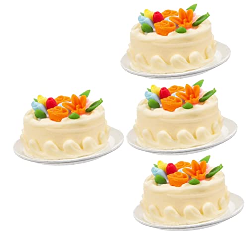 IMIKEYA Hochzeitszubehör 4 Stück Mini-cupcakes Hochzeitsdeko Spielzeug Pappbecher Harz Kleiner Kuchen Tischdekorationen von IMIKEYA