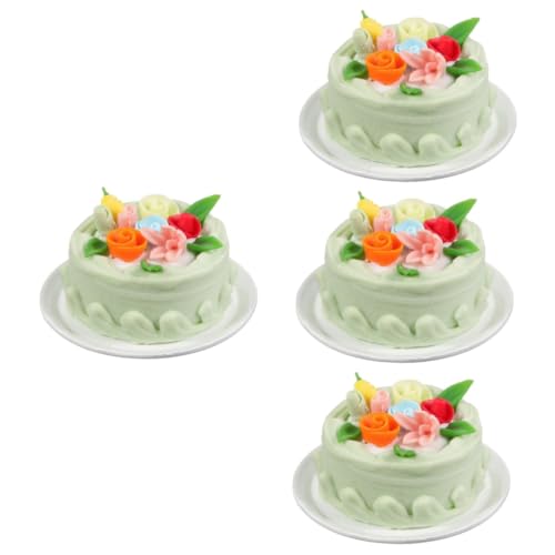 IMIKEYA Cupcakes 4 Stück Mini-cupcakes Kuchen Hochzeitsdeko Spielzeug Esstisch Harz Vorgeben Dekorative Kuchenrequisiten von IMIKEYA