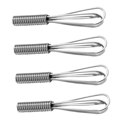 IMIKEYA 4 Stück Miniatur-lebensmittelspielzeug-eierschläger Kleiner Schneebesen Handmixer Hersteller Mini House Decor Tiny House Backzubehör Mini Schneebesen Rostfreier Stahl Silver von IMIKEYA