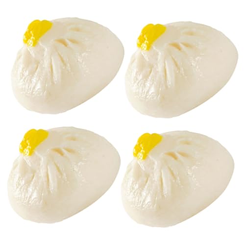 IMIKEYA 4 Stück Modell mit Puddingbrötchen Küchensimulations-Brötchen- in Brötchenform Brötchen-Modell gefälschtes gedämpftes gefülltes Brötchen PVC von IMIKEYA