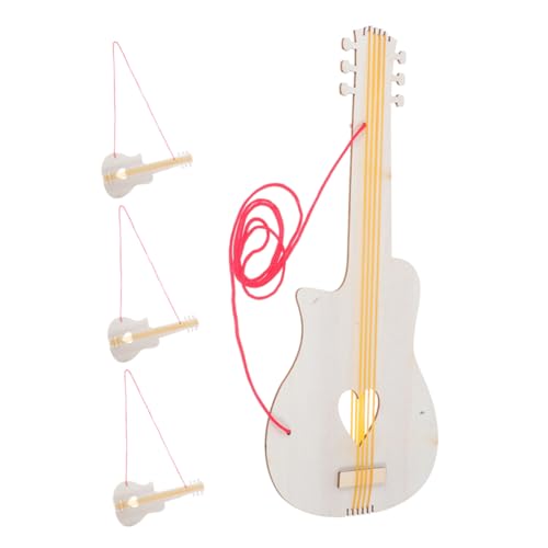 IMIKEYA 4 Stück Musikinstrument Zum Selbermachen Gitarrenhandwerk Holzausschnitte Partygeschenke Für Gitarren Gitarrenmalerei Für Gitarrendekor Gitarre Bausatz Holzgitarre Hölzern von IMIKEYA