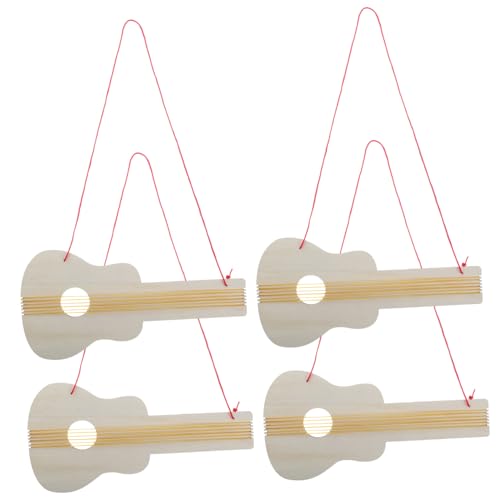 IMIKEYA 4 Stück Musikinstrumentenparty musikinstrumente für musikalisches Musikinstrument Gitarrenhandwerk Blanko-Scheiben zum Basteln aus Holz hölzern Beige von IMIKEYA