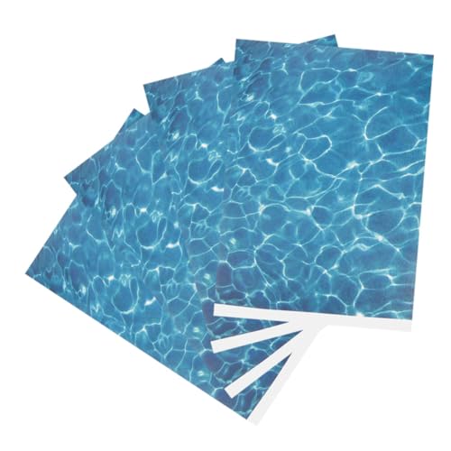 IMIKEYA 4 Stück Papier Mit Simulierter Wasserstruktur Miniatur-bodenpapieraufkleber Meereswelle Sky-Blue von IMIKEYA
