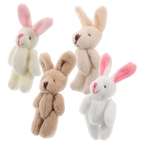 IMIKEYA 4 Stück Plüschtier Plüsch Ausgestopfte Hasenpuppe Kleiner Anhänger Dekoration Basteln Hasen Ornament Schlüsselanhänger DIY Ornament Schmuck Ostern Plüschhasen Ornament von IMIKEYA