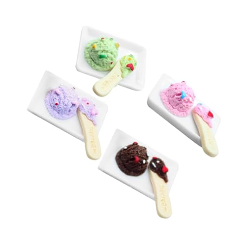 IMIKEYA 4-teiliges Miniatur-hausdekor Kawaii-Eiscreme-modellset Für Puppenhauszubehör Aus Harz von IMIKEYA