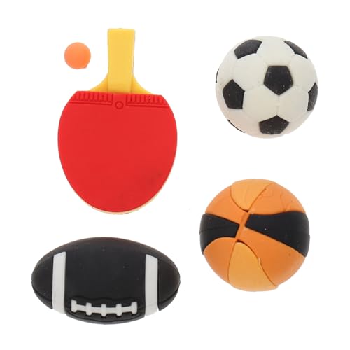 IMIKEYA 4 Stück Simulationskugelmodell Puppenhausdekor Mini-hausdekoration Puppenhauslieferungen Mini- -basketballmodell Rugby-Tischtennis Miniatur-fußballmodell Gummi von IMIKEYA