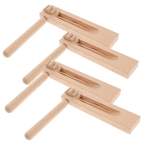 IMIKEYA 4 Stück Teiliges Holzratsche Rotierende Kastagnetten für Musikinstrument Rhythmus und Musikalischem Talent für Leicht und Tragbar für Unterwegs von IMIKEYA