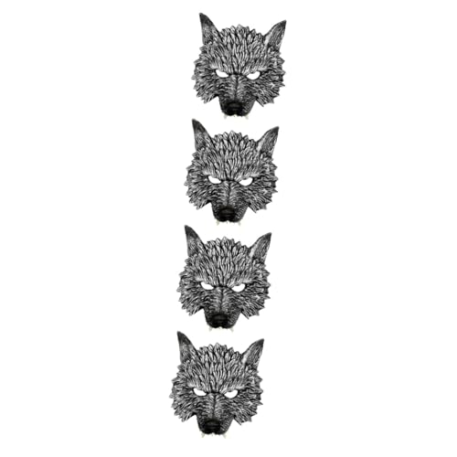 IMIKEYA 4 Werwolf-Maske Katzenmasken für Erwachsene Wolf Maskerade Halloweenkostüm kinder masken Gesichtsmaske für Männer Halloween-Kostüme für Männer Wolfsmaske Maske verkleiden Pu von IMIKEYA