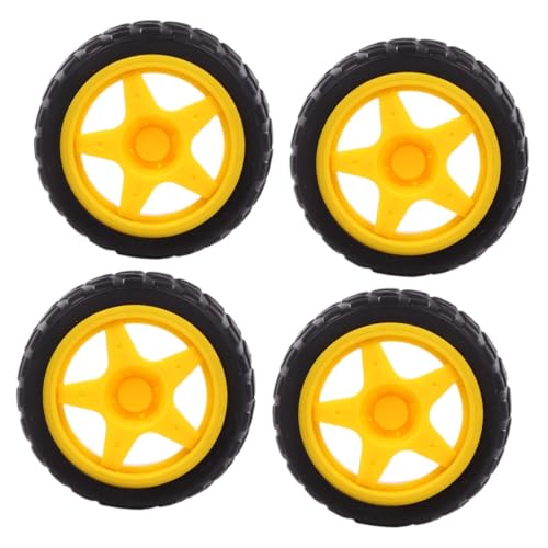 IMIKEYA 4-teilige Rolle Spielzeugrad Reifen Rc-Auto-motorgetriebe DIY Rc-car-bausatz Rc-Roboter-lagerrad Zahnrad Lenkrad Für Motorteile Für Spielzeugautos Radmotor Plastik von IMIKEYA