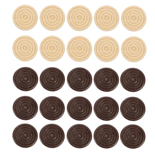 IMIKEYA 48 Stück Dame Spiel Steine 2,4 cm Holz Damesteine Schachfiguren - Backgammon Steine Spielsteine für Dame und Mühle - Universelles Schachfiguren Zubehör, alle Altersgruppe von IMIKEYA