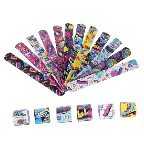 IMIKEYA 48 Stück Rock -and -Ring -Ringarmband Retro-Slap-Armbänder Musik-Party-Armbänder Schlagarmbänder zum Geburtstag Musikarmbänder Schnappbänder Schlagarmband Masse Slap -Armband Eisen von IMIKEYA