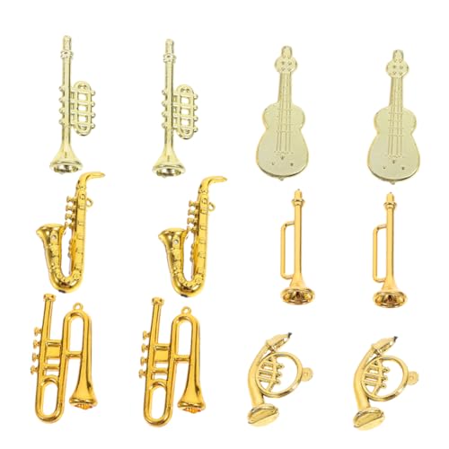 IMIKEYA 48 Stück Spielzeugsaxophon Mini-Musikinstrument-schlüsselanhänger Zubehör Für Musikinstrumente Mini-trompete Miniatur-musikinstrumentenmodell Trompete Saxophonmodell Golden Plastik von IMIKEYA