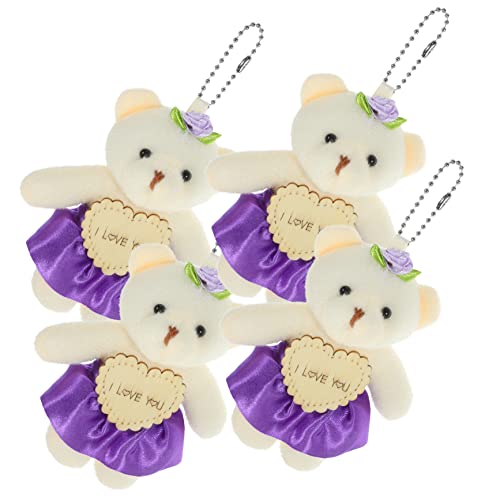 IMIKEYA 4Stücke Kleine Bärenpuppen Entzückende DIY Hochzeitsstrauß Anhänger Für Besondere Anlässe Und Festliche Dekorationen von IMIKEYA