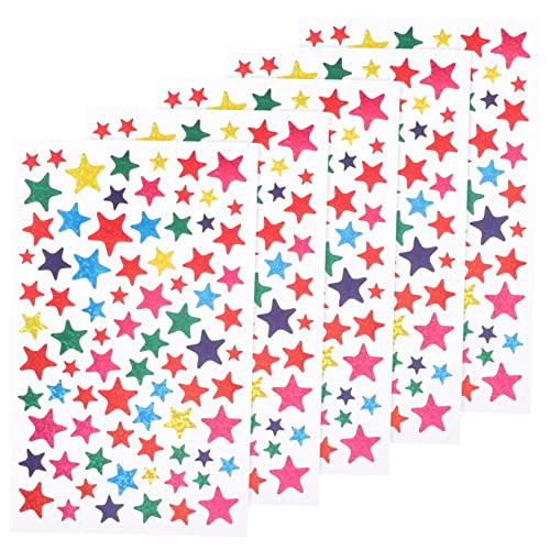 IMIKEYA 5 Bögen Stern Belohnungsaufkleber Stern Aufkleber Kinderaufkleber Großpackung Aufkleber Dekorationsaufkleber Für Sterne Aufkleber Stern Aufkleber Für Buntes PVC von IMIKEYA