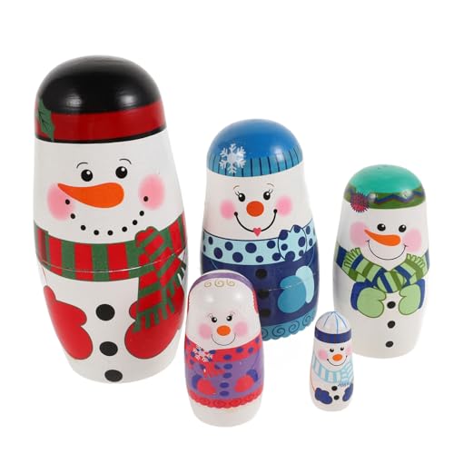 IMIKEYA 5 Lernspielzeug für Dekoration Nistpuppen für Nistpuppen für Kleinkinder Geburtstagsgeschenk Kinderpuzzle Nistpuppen aus Silikon Schneeflocken-Gastgeschenke hölzern von IMIKEYA