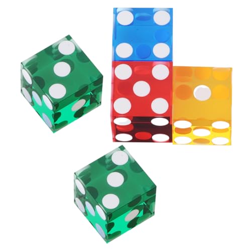 IMIKEYA 5 Stück Acrylform Punktewürfel transparente Punktwürfel Spielwürfel Brettspiel Würfel Kneipenwürfel Zufällige Farbe von IMIKEYA