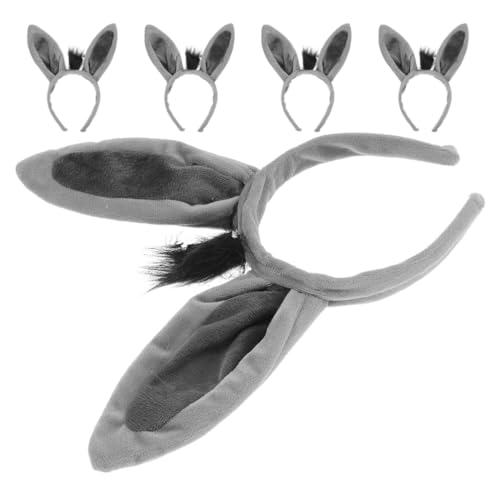IMIKEYA 5 Stück Esels Ohren Haarreif: Esel Kostüm Plüsch Haarreif mit Tierohren Erwachsene Kinder Cosplay Kostüm Haarschmuck für Halloween, Geburtstagsfeier, Tierparty, Grau IMIKEYA 5 Stück Esels Ohren Haarreif: Esel Kostüm Plüsch Haarreif mit Tierohren Erwachsene Kinder Cosplay Kostüm Haarschmuck für Halloween, Geburtstagsfeier, Tierparty, Grau von IMIKEYA