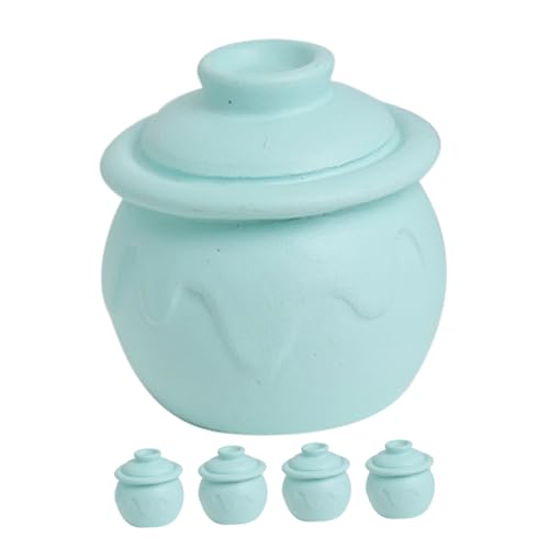 IMIKEYA 5 Stück Lebensmittel- Und Spielgemüsegläser Mini-gurkenglas- Küchenspielzeug Kleines Einmachglas Puppenhaus-Miniatur- Mikroverzierung Vinyl Sky-Blue von IMIKEYA