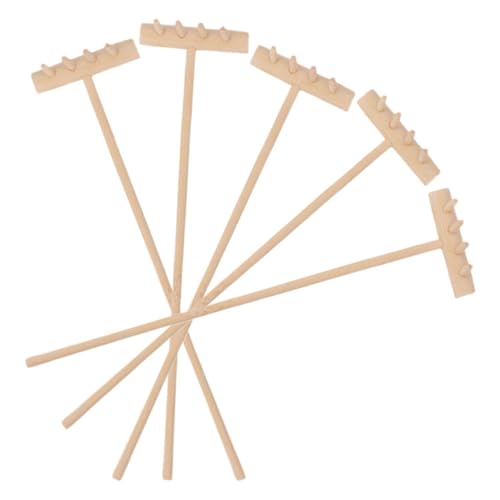 IMIKEYA 5 Stück Mini Rechen Basteln Sandrechen Zubehör Miniatur Tischrechen Gartenrechen Sand Für Sandkasten Miniaturen Kleiner Sandmalrechen Sandkasten DIY Sandtischrechen Aus von IMIKEYA