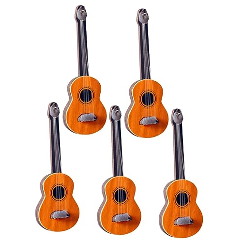 IMIKEYA 5 Stück Mini-möbelmodell Puppenhaus-miniaturgitarre Miniatur-gitarrenmodell- Mini-Musikinstrument Gitarren-Desktop-Ornament Mini-gitarrenmodell Puppenhauszubehör Kunststoff von IMIKEYA