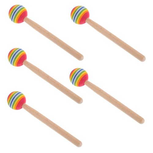 IMIKEYA 5 Stück Musikinstrumente für Kleinkinder Holzschlägel Musikalisches für Trommelstöcke aus Holz Xylophonschlägel, Trommelschlägel Trommel Ersatzteile Schwamm von IMIKEYA