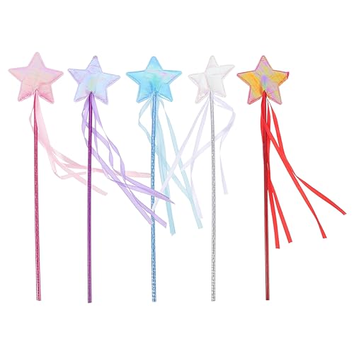 IMIKEYA 5 Stück Pentagramm Feenstab Glitzerstäbe Für Für Mädchen Stoff Feenstab Feenflügel Für Mädchen Feenkostüm Für Zauberstab Kostüm Röhren Ab Tuch von IMIKEYA