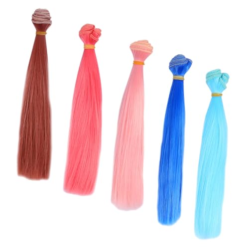 IMIKEYA 5 Stück Perücke Haarreihe Haar Glitzer Strähnen Haarverlängerungen Mit Perleneinschlag Haarknotenverlängerungen Für Frauen Echte Haarverlängerungen Haar Zug Kit Hochtemperaturdraht von IMIKEYA