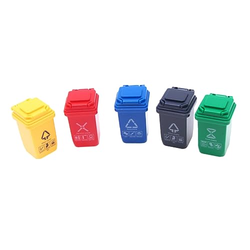IMIKEYA 5 Stück Puppenhaus-mini-mülleimer-modellzubehör Auto -müll Kann Miniatur-mülltonne Kleines Modell Puppenhaus-mülleimer Mülltonne Mit Deckel Auto Mülleimer Küchenmüll Kann von IMIKEYA