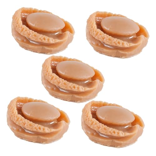 IMIKEYA 5 Stück Simulierte Mini-Abalone Puppenhaus-Essens-Requisite Dekorative Fake-Food-Requisite Mini -hausdekoration Dekoratives Mini-Essen Mini Spiel Essen Mini Schmücken Brown Plastik von IMIKEYA