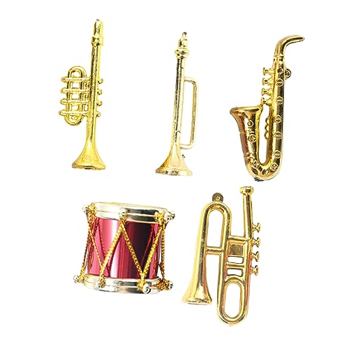 IMIKEYA 5 Stück Simuliertes Musikinstrument Musikinstrumente Mini-trompetenmodell Miniaturen Mini-Musikinstrument- Mini- -dekore Mini-hausdekorationen Für Golden Plastik von IMIKEYA