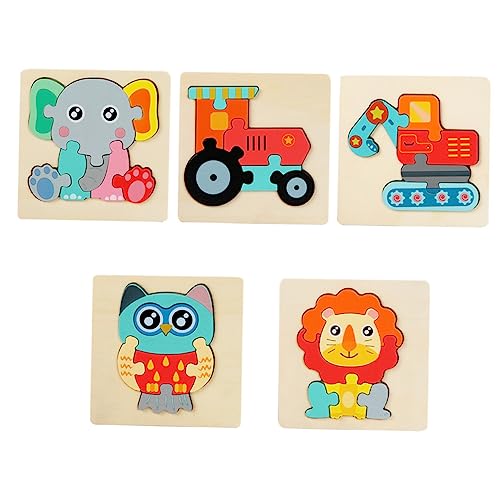 IMIKEYA 5 Stück Teiliges Holzpuzzle mit Tiermotiven Lernspielzeug Koordination für Frühkindliche Bildung Bagger Zug Elefant IMIKEYA 5 Stück Teiliges Holzpuzzle mit Tiermotiven Lernspielzeug Koordination für Frühkindliche Bildung Bagger Zug Elefant von IMIKEYA