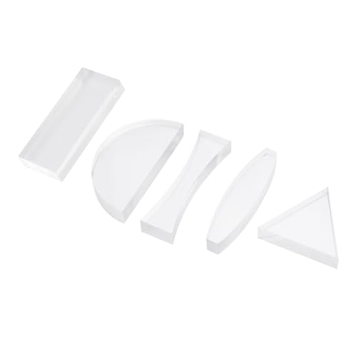 IMIKEYA 5 Stück Teiliges Physik Optik Linsenset aus Acryl mit Konvexen und Konkaven Linsen Polierte Oberfläche Vielseitig für Schulversuche für Optische Experimente und Lichtbrechung im von IMIKEYA