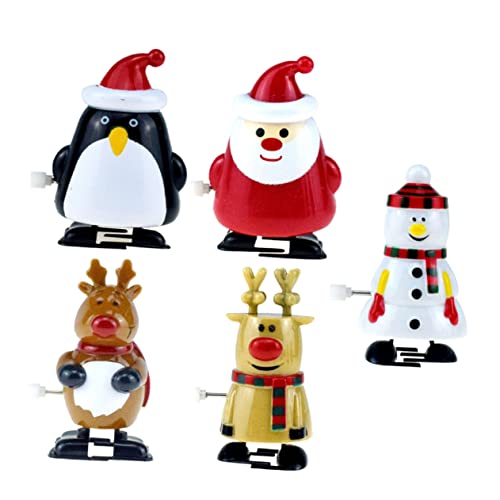 IMIKEYA 5 Stück Teiliges Weihnachts Aufziehspielzeug Cartoon Weihnachtsmann Schneemann Rentier Pinguin Lustige Partydekoration Feiern von IMIKEYA