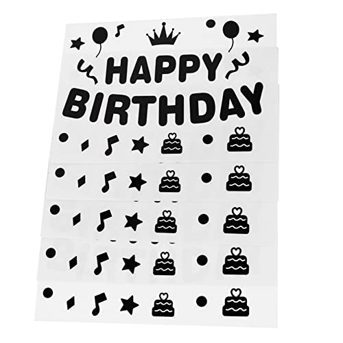 IMIKEYA Exquisite Muster Dekorative Aufkleber Selbstklebende 5 Stücke Geburtstag Party Aufkleber von IMIKEYA