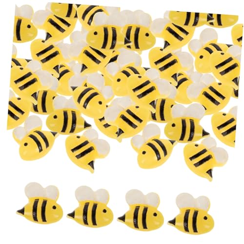 IMIKEYA 50 Stück Biene Anhänger Bastelzubehör Bienenanhänger für Armbänder Biene Kunstwerk Wanddekoration Honigbienendekor Bienenfiguren Bienen zum Basteln Bienenspielzeug Mini Biene Harz von IMIKEYA