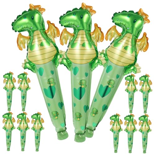 IMIKEYA 50 Stück Dinosaurier-Ballon Party Rosa Aufblasbare Folienballons Dekoration mit Tierballons Folienballons in Dinosaurierform Dinosaurier-Zauberstab-Ballon Aluminiumfolie von IMIKEYA
