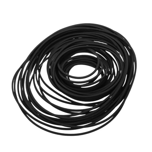 IMIKEYA 50 Stück Gürtel für Tonbandgeräte Kassettengurt Austausch des Kassettenriemens Leere Kassette Mikrokassetten Kassettenband Reparaturset für Kassetten Gummi Black von IMIKEYA