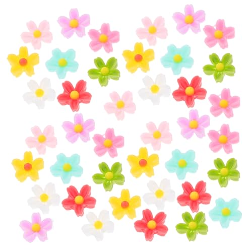 IMIKEYA 50 Stück Kirsche Nagel Charms Blumenanhänger Aus Emaille Gänseblümchen-Ohrstecker Für Frauen Blumen-Armband-Charms Blumenspitze Bezaubernde Blumenanhänger Winzige Perlen Harz von IMIKEYA