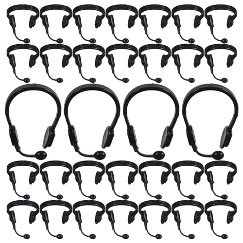 IMIKEYA 50 Stück Kleine gelbe Enten-Kopfhörer Puppe verkleidung für Kid Toys Mini-Mikrofon baustützen Mini-Kopfhörer DIY Mikrofon-Headset-Requisiten Plastik Black von IMIKEYA