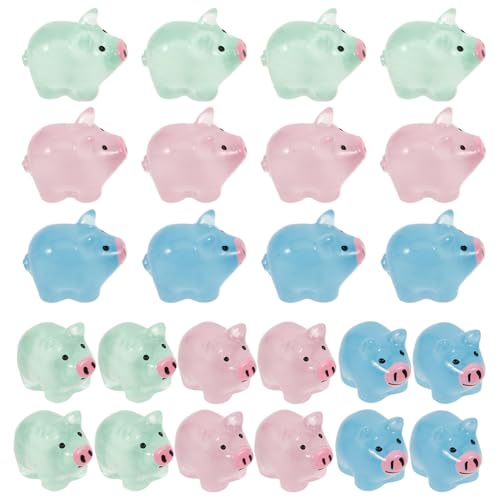 IMIKEYA 50 Stück Leuchtende Ferkelschmuck Miniaturen Gartendeko Kleines Miniaturschwein Cartoon-schweinfiguren Schwein Schmuck Gartenlandschaft Schweinedekoration Harz von IMIKEYA