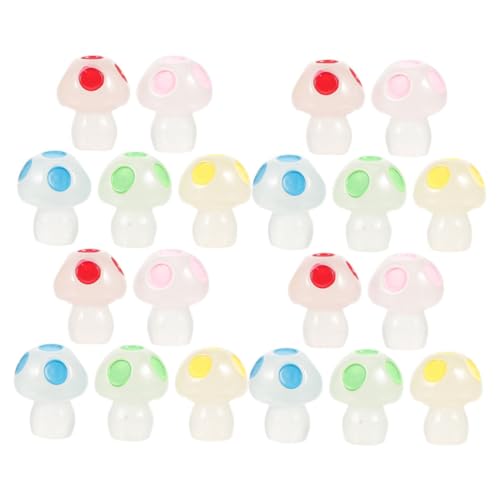IMIKEYA 50 Stück Mini Resin Pilze Deko Leuchtende Pilzfiguren für Mikro Landschaften und Garten Dekoration Tischdeko für Zuhause und Puppenhäuser von IMIKEYA