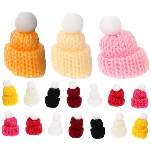 IMIKEYA 50 Stück Mini Strickmützen für Bastelprojekte Farbige Weihnachtsmannmützen Dekoration für Miniaturhäuser Flaschen Schmuck und DIY Handwerk für Festlichkeiten und Kreative von IMIKEYA