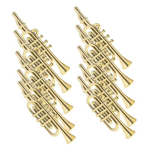 IMIKEYA 50 Stück Miniatur Musikinstrumente Ornamente mit Goldfarbenem Finish Trompete Saxophon Klarinette Violine Mini Modell für Weihnachtsbaum Deko DIY Basteln Musikliebhaber von IMIKEYA